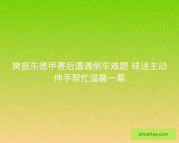 樊振东德甲赛后遭遇倒车难题 球迷主动伸手帮忙温馨一幕
